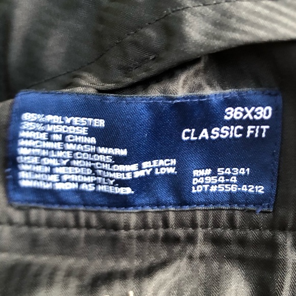 Stafford Performance Microfiber Classic Fit Flat Front Trousers - Picture 3 of 7